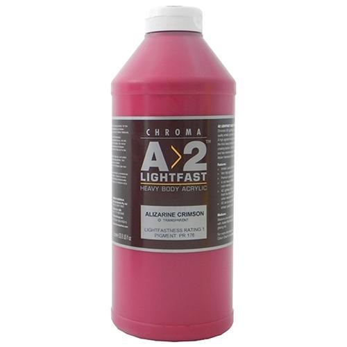 A2 Lightfast Heavy Body Acrylic Paint 1 Litre - Alizarine Crimson