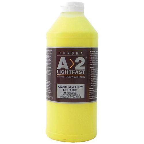 A2 Lightfast Heavy Body Acrylic Paint 1 Litre - Cadmium Light Yellow