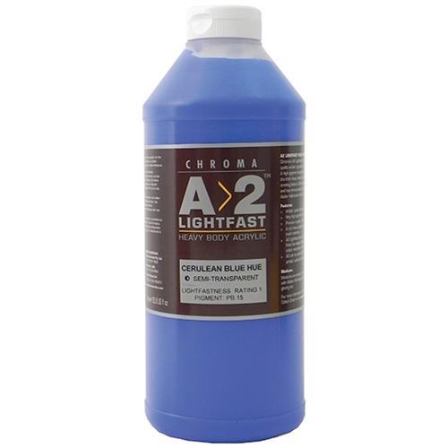 A2 Lightfast Heavy Body Acrylic Paint 1 Litre - Cerulean Blue