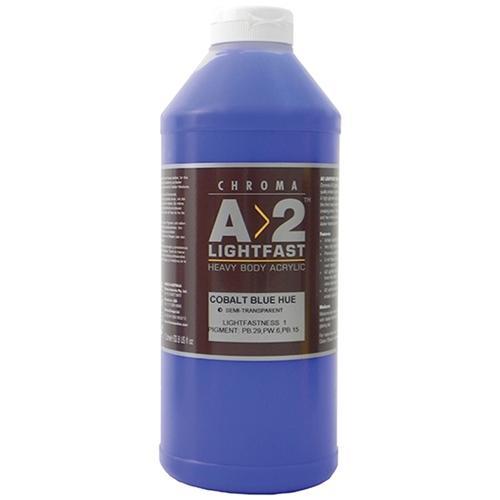 A2 Lightfast Heavy Body Acrylic Paint 1 Litre - Cobalt Blue