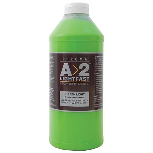 A2 Lightfast Heavy Body Acrylic Paint 1 Litre - Light Green