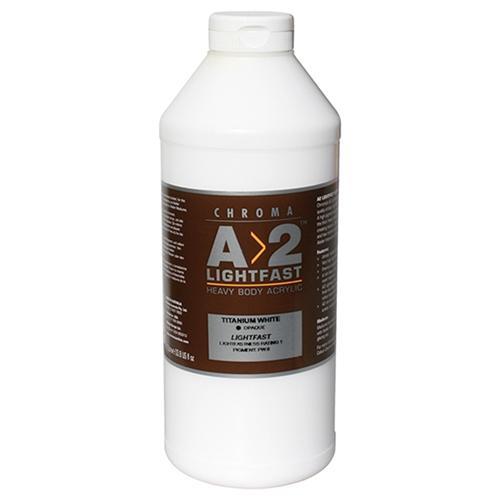 A2 Lightfast Heavy Body Acrylic Paint 1 Litre - Titanium White