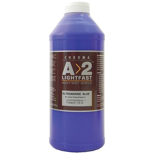 A2 Lightfast Heavy Body Acrylic Paint 1 Litre - Ultramarine Blue