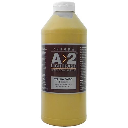 A2 Lightfast Heavy Body Acrylic Paint 1 Litre - Yellow Oxide