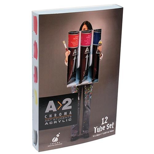 A2 Lightfast Heavy Body Acrylic Paint 12 x 20ml Tube Set