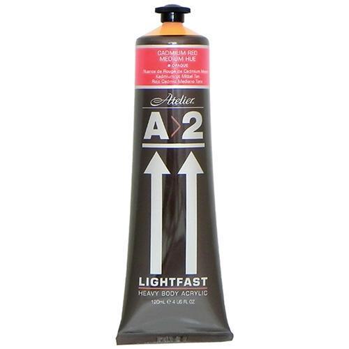 A2 Lightfast Heavy Body Acrylic Paint 120ml - Cadmium Medium Red