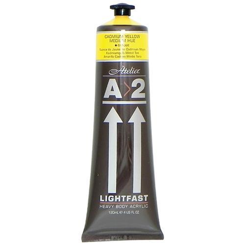 A2 Lightfast Heavy Body Acrylic Paint 120ml - Cadmium Medium Yellow