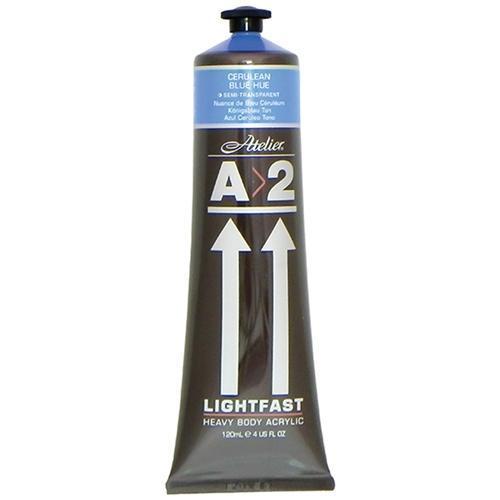 A2 Lightfast Heavy Body Acrylic Paint 120ml - Cerulean Blue