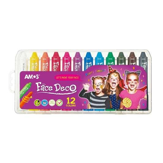Amos Face Deco Facepaint Set, 12 Colours