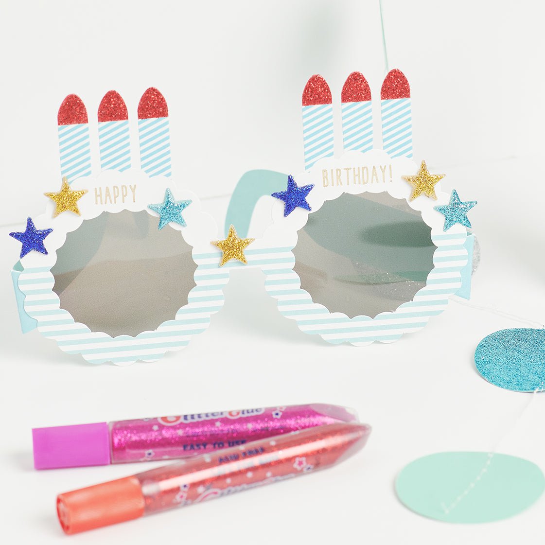 Amos Glitter Glue Confetti Colours - Pack of 5